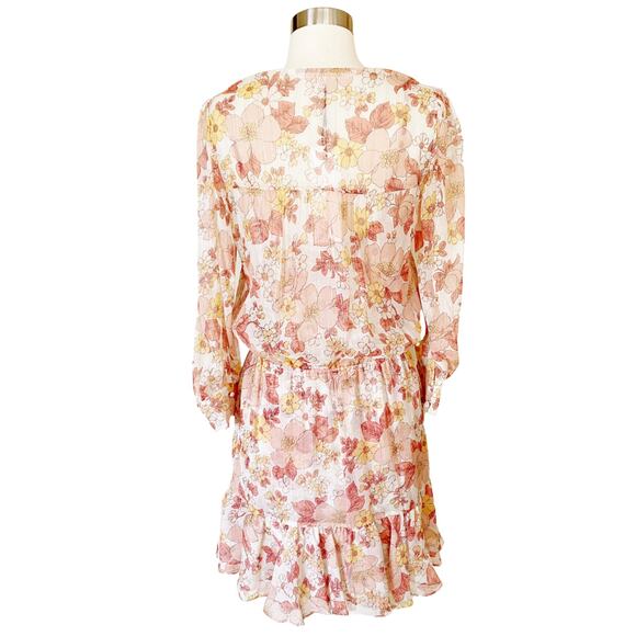 Veronica Beard Floral Mini Dress - Pink and Cream - Picture 6 of 13